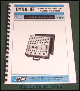 B&K Dyna-Jet 707 Tube Tester Instruction Manual & Tube Charts - Click Image to Close